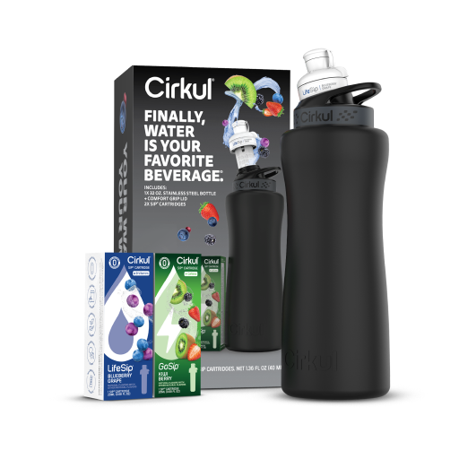 32oz. Matte Black Stainless Steel Bottle Starter Kit O0